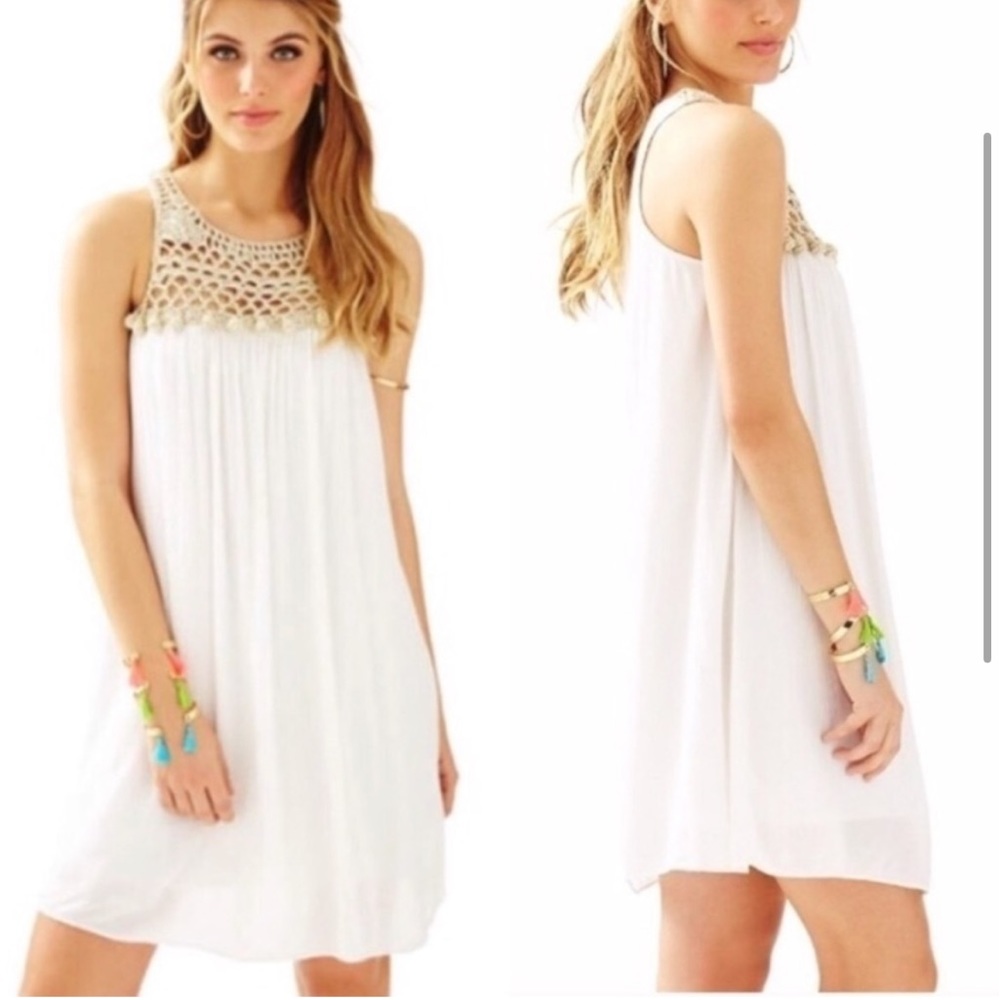 NWT Lilly Pulitzer Rachelle White Resort Dress XS $178 - Picture 7 of 7